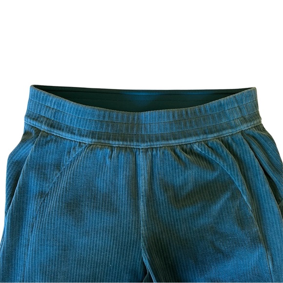 Lululemon Track Set Scuba Jacket Wide Leg Pants Storm Teal Velvet Cord Size 4 - Picture 9 of 13